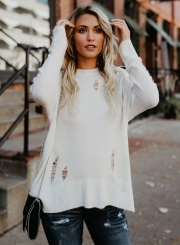 Ripped Loose Fit Knit Sweater