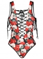 women-s-lace-up-floral-printed-one-piece-swimsuit