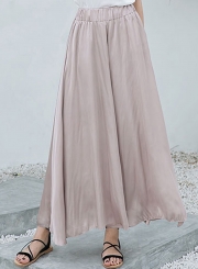 Fashion Solid High Waist Loose Fit Wide Leg Pants