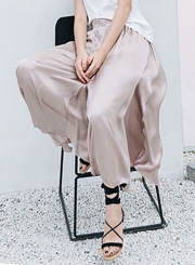 Fashion Solid High Waist Loose Fit Wide Leg Pants