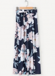 Fashion High Waist Floral Wide Leg Pants