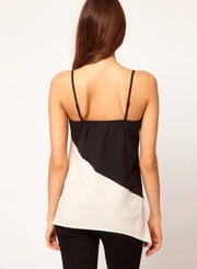 V Neck Bow front Irregular Chiffon Tank