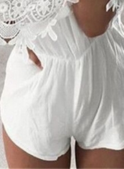 Off Shoulder Lace Beach Romper