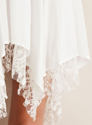 Sleeveless Irregular Lace Trim Dress