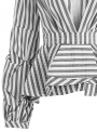 women-s-fashion-deep-v-neck-puff-sleeve-stripe-peplum-blouse