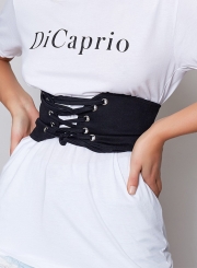 Fashion Solid Color Lace-up Belt