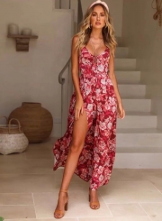 Sleeveless Backless Floral Maxi Dress