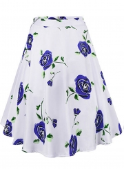 Fashion High Waist Floral A-line Skirt