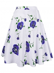 Fashion High Waist Floral A-line Skirt