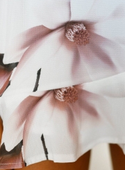 Fashion V Neck Off Shoulder Floral Mini Dress