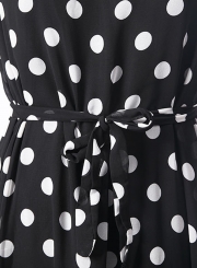 Fashion Sleeveless Polka Dots Maxi Dress