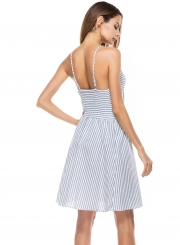 Spaghetti Strap Knot front Stripe Dress