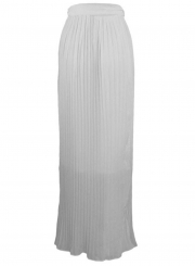 Fashion High Slit Maxi Pleated Chiffon Skirt