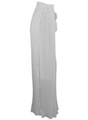 Fashion High Slit Maxi Pleated Chiffon Skirt