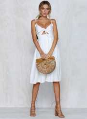 Fashion Spaghetti Strap V Neck High Waist Dress