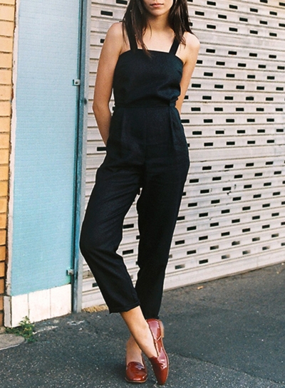 Spaghetti Strap Sleeveless Solid Jumpsuit LEXELFASHIONINTSHOPS.com