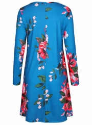 Long Sleeve Floral Dress with Pockets