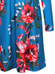 Long Sleeve Floral Dress with Pockets