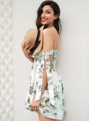 Strapless Sleeveless Bandage Floral Printed Romper