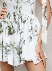 Strapless Sleeveless Bandage Floral Printed Romper