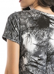 Fashion Short Sleeve Printed Casual Tee Shirt