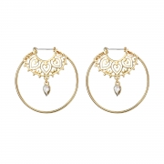 Fashion Alloy Round Circle Drop Earrings