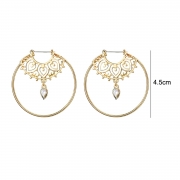 Fashion Alloy Round Circle Drop Earrings