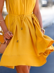 Fashion Solid Color Sleeveless Dress