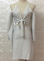 Women's Fashion Striped Dress Outfit