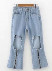 Hole Washed Boyfriend  Jeans