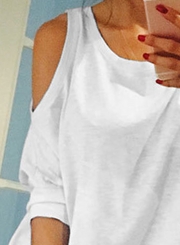 Fashion Off Shoulder Round Neck Tees