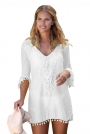 white-crochet-pom-pom-trim-beach-tunic-cover-up