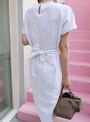 Round Neck Slit T-shirt Dress