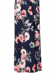 Floral Printed Short Sleeve Maxi Dress