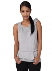 Hooded Back Cross Sleeveless Tee Shirt