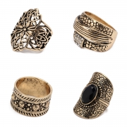 4 Pieces Alloy BOHO Finger Rings Multiple Sets Of Rings