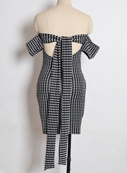 Irregular Plaid Mini Dress with Belt