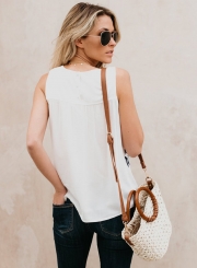 Fashion Sleeveless Embroidered Tank Top