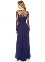 Fashion Lace Embroidery Joint Hollowed Out V Neck Maxi Dress