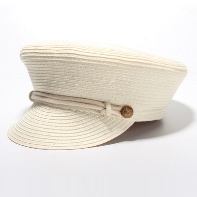 Fashion Straw Flat Wide Brim Punk Style Women Fedoras Hat With Buttons YOUYOUFASHIONEC.com