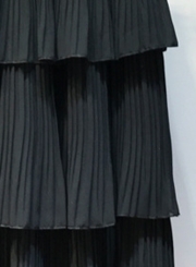Fashion Solid Chiffon Multi-layer Flounce Pleated Women Layered Skirt