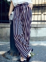 fashion-casual-loose-striped-elastic-waist-straight-wide-leg-women-pants