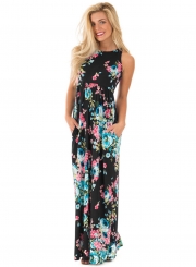 Summer Sexy Floral Printing Off The Shoulder Round Neck Dress