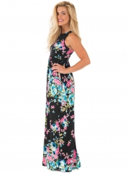 Summer Sexy Floral Printing Off The Shoulder Round Neck Dress