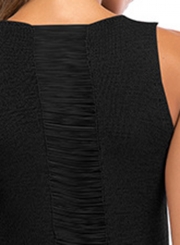 Sexy Crop Top Sleeveless Hollowed Out Round Neck Women Sweater Tank Top