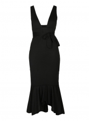Fashion Black Midi Dress