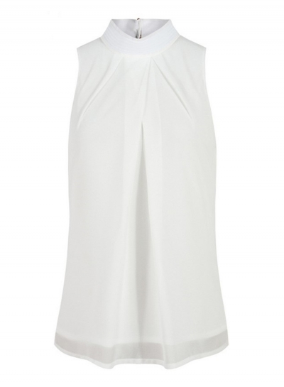 Fashion Summer Pure Color Sleeveless Flounce Halter Blouses LEXELFASHIONINTSHOPS.com