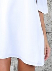 Fashion Pure Color Short Sleeve Off The Shoulder Round Neck Dress