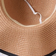 Fashion Casual Straw Floppy Foldable Beach Sunscreen Hat With Wave Ribbon