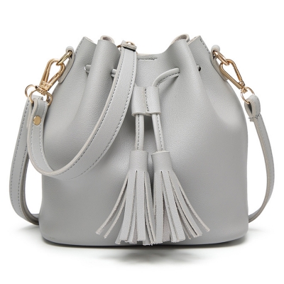 Vintage Solid Leather Handbag Cross Body Women Shoulder Bag With Tassels LZDINTECOMMERCE.com